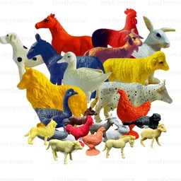 krishna toys 24 Pcs Kids Favorite Animal Toys – 12 Big & 12 Mini Baby Animal Figures-picture-43