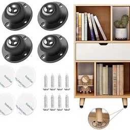 tapahpriyay 4pcs Big Caster Wheel Self Adhesive Caster Wheel 360°Swivel Wheels for Furniture Plastic Ball Bearing Rolling Cabinet-picture-14