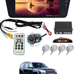 maties 7Inch Rearview Monitor Mirror with Touch Button,Camera & Silver sensor 75 Black LCD image 1