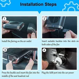 ccmm Unique Design 12V Universal Black Waterproof Car Seat Cooling Fan-167 Car Interior Fan image 4