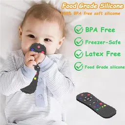 quivana Silicone Baby Teether Remote | Soft BPA-Free Infant Teething Toy Teether image 3