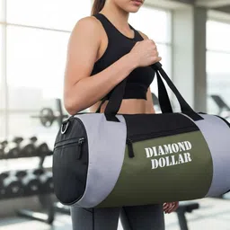 diamond dollar 45 L Gym Duffel Bag - Polyester Duffle/Gym Bag with Separate Shoes Compartment Sports Bag - Green image 1