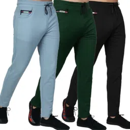 roar fit Pack of 3 Men Solid Multicolor Track Pants image 1
