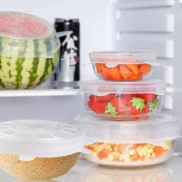 mobone ® BPA Free Silicone Lids Heat Resistant Reusable Stretchable Flexible Silicone 2.6 inch, 3.8 inch, 4.5 inch, 5.7 inch, 6.5 inch, 7.3 inch Lid Set image 3