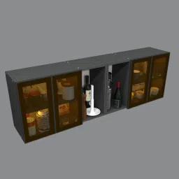 specialitypanels Aluminium Black Profile 4 Brown Tinted Glass handless shutters Wall Cabinet in Slate Grey Finish image 3