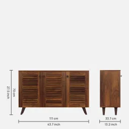 bluewud Carlem Shoe Cabinet In Brown Maple Colour image 2