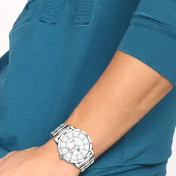 limestone Day and Date Function Steel Strap Quartz Analog Watch- For Men LS2856 image 4