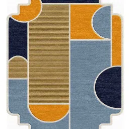 the weaver Blue Geometrical Wool 4 ft x 6 ft Hand Tufted Carpet image 3