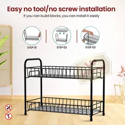 m y Containers Kitchen Rack Kitchen Rack for Condiments/Utensils and Other Kitchen Essentials Iron image 2