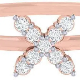 Diamtrendz Jewels Certified Real Diamond Cross 14kt Diamond Rose Gold ring image 2