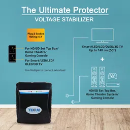 texum TVS/.HK7 TV Voltage Stabilizer upto 140cm(55")Smart/LED TV+ Set Top Box(90-300V) image 2