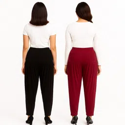 cozyplay Solid Viscose Women Harem Pants image 2