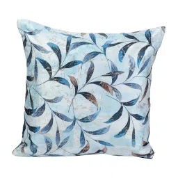 mfd home furnishing Blue Velvet Floral 16x16 inches Cushion Covers (Pack of 5) image 3