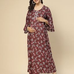 Sweet Dreams Floral Printed Maternity Nightdress-picture-31
