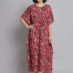 SEPHANI Animal Printed Pure Cotton Kaftan Maxi Nightdress-picture-26