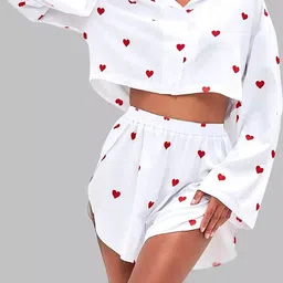 LULU & SKY Conversational Printed Crop Shirt & Shorts-picture-16