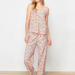 Trendyol Floral Printed Sleeveless Nightsuit-picture-26