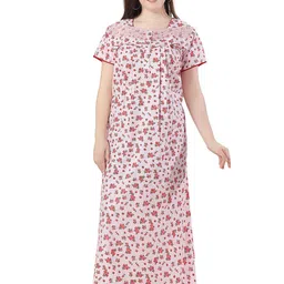 Soulemo Floral Printed Pure Cotton Maxi Nightdress-picture-21