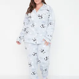 Trendyol Plus Size Printed Night suit-picture-28