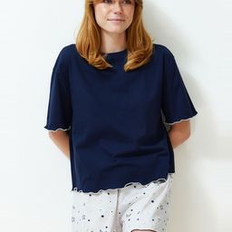 Trendyol Round Neck Pure Cotton Night suit-picture-3