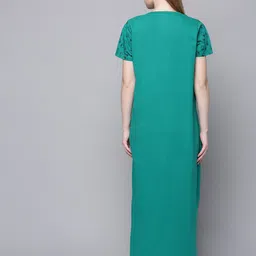 Kryptic Conversational Printed Pure Cotton Maternity Maxi Nightdress image 4