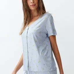 Trendyol Floral Printed V-Neck Nightsuit image 4