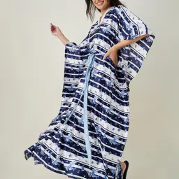 The Kaftan Company Striped Maxi Kaftan Nightdress image 3