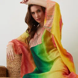 The Kaftan Company Tie & Dye Printed Kaftan Maxi Nightdress image 5