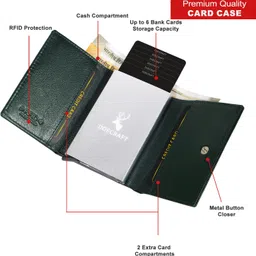 doecraft Men Casual, Formal Green, Silver Genuine Leather RFID Wallet-picture-18