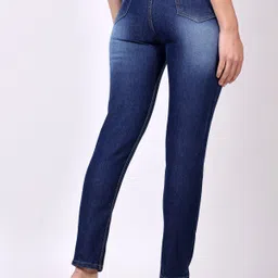 london hills Women Slim Mid Rise Dark Blue Jeans image 3