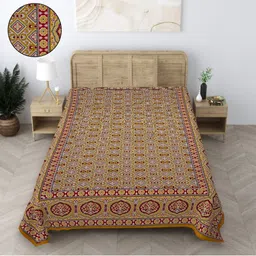 indhome life 210 TC Cotton Single Self Design Flat Bedsheet-picture-25