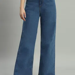 roadster Women Flared High Rise Blue Jeans image 1