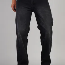 hoker Men Straight Fit Mid Rise Black Jeans image 1