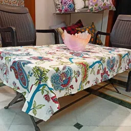 rajodyana Cotton 8 Seater Self Design Table Cover image 2