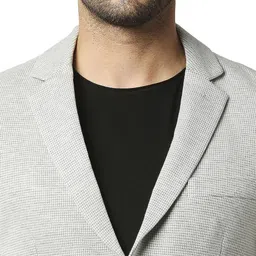 basics Men Self Design Single Breasted Casual Blazer image 4