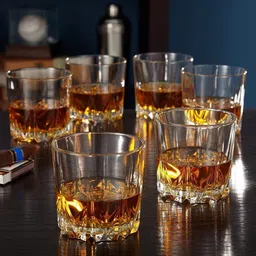 crystalglasses (Pack of 6) Karat Crystal Whiskey 300 ml Imported Glass Set_new Glass Set Water/Juice Glass-picture-19