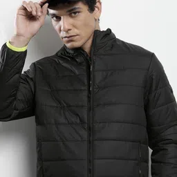 the indian garage co. Men Solid Quilted Jacket image 1