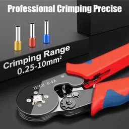 pkt HSC8 6-4A 0.25-10mm2 ELECTRIC TOOLS Set Cord End Crimpar 1200 Ferrule 6-4 Wire Terminal Crimping Tool Plier Kit Manual Crimper image 4