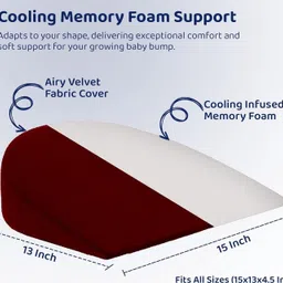 cloudbliss Memory Foam Pregnancy Pillow Pack of 1 Solid Wedge Pillow Pregnancy for Sleeping, Maternity Pillow for Pregnant Women image 3