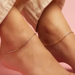 Zavya Set of 2 925 Sterling Silver & Gold-Toned Rhodium-Plated Anklets-picture-28