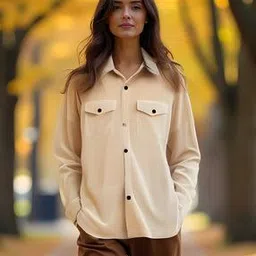 Shein Casual Drop Shoulder Full-length Sleeves Spread Collar Utility Shirt-image-32
