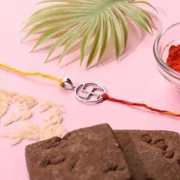 Sterling Silver Swastik Charm Rakhi-image-92
