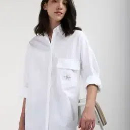 calvin klein jeans Women Cotton Utility Regular Fit Long Shirt-picture-32