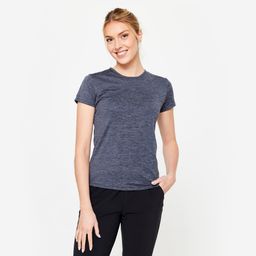 domyos Short Sleeves Fit Women's Basic T-Shirt- Graphite Grey-picture-3