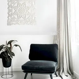 VAS collection home White Textured Wooden Wall Decor image 1