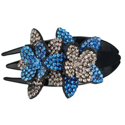 MIZORRI Women Blue & Black Embellished French Barrette-picture-20