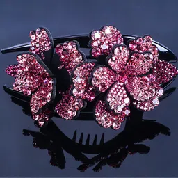 MIZORRI Women Pink & Black Embellished French Barrette-image-13