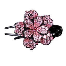 MIZORRI Women Pink & Black Embellished French Barrette-picture-33