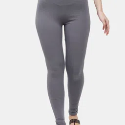De Moza Women Grey Solid Cotton Ankle Length Leggings-picture-11