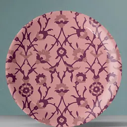nestroots Peach & Brown Ikat Print Porcelain Wall Plate-image-42